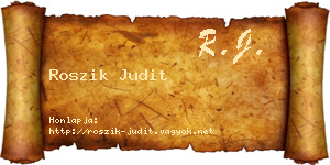 Roszik Judit névjegykártya